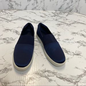 Vince. Blue Corbin Satin Slip-On Sneaker